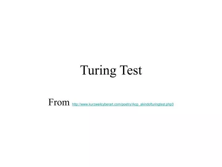 turing test
