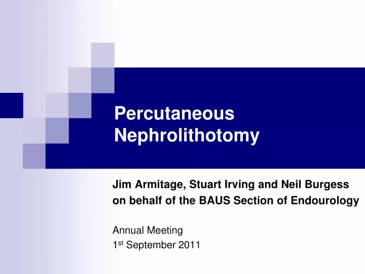 percutaneous nephrolithotomy
