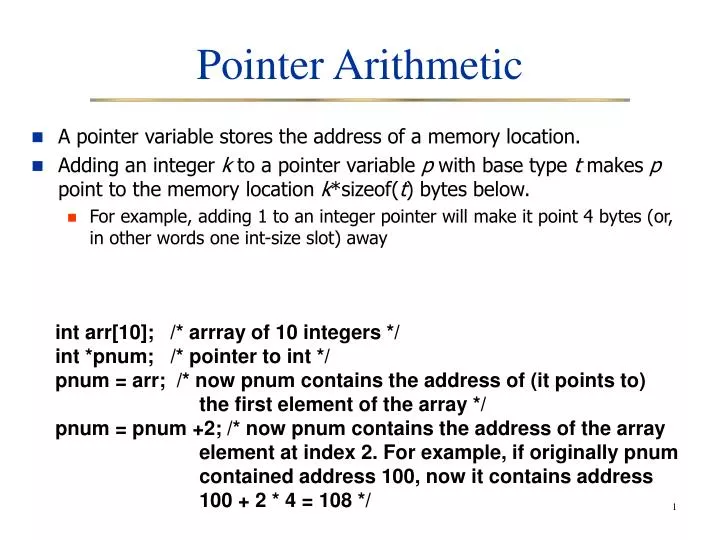 pointer arithmetic
