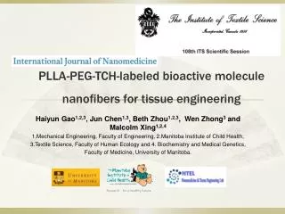 PLLA-PEG-TCH-labeled bioactive molecule nanofibers for tissue engineering