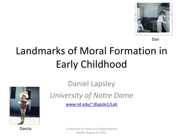 landmarks of moral formation in early childhood