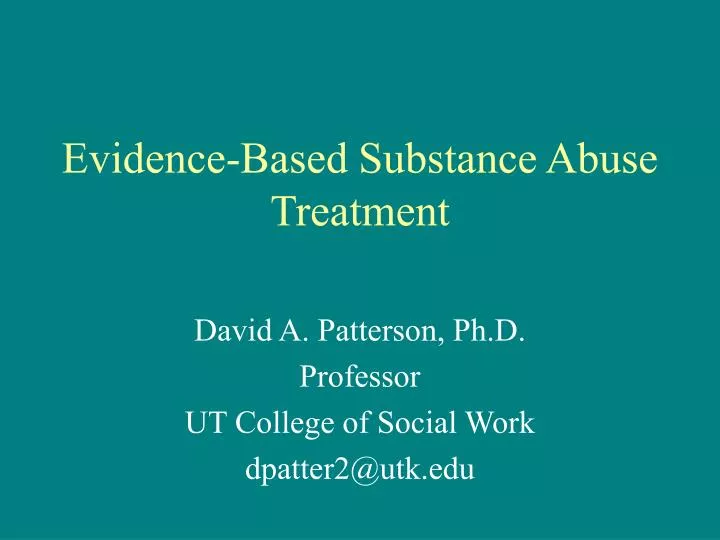 evidence based substance abuse treatment
