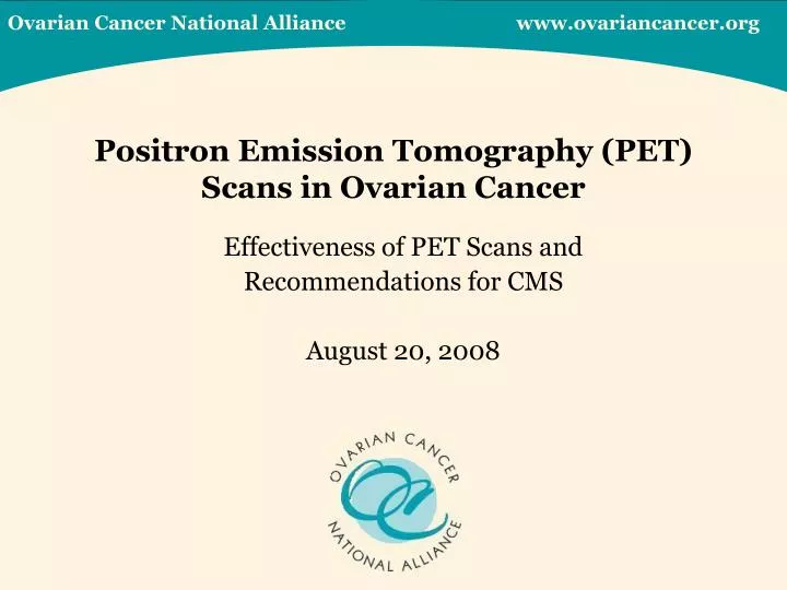 positron emission tomography pet scans in ovarian cancer