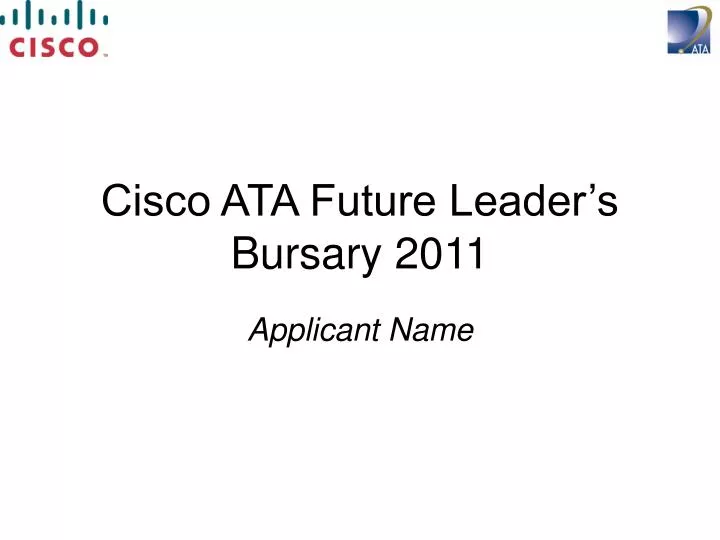 cisco ata future leader s bursary 2011