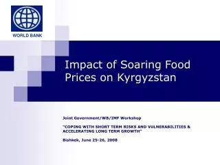 Impact of Soaring Food Prices on Kyrgyzstan