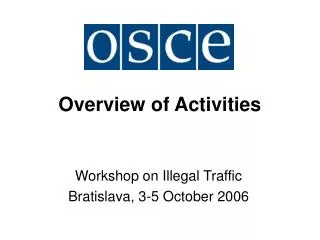 Overview of Activities
