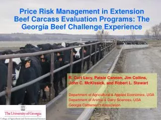 Price Risk Management in Extension Beef Carcass Evaluation Programs: The Georgia Beef Challenge Experience