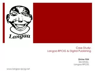 Case Study: Langaa RPCIG &amp; Digital Publishing