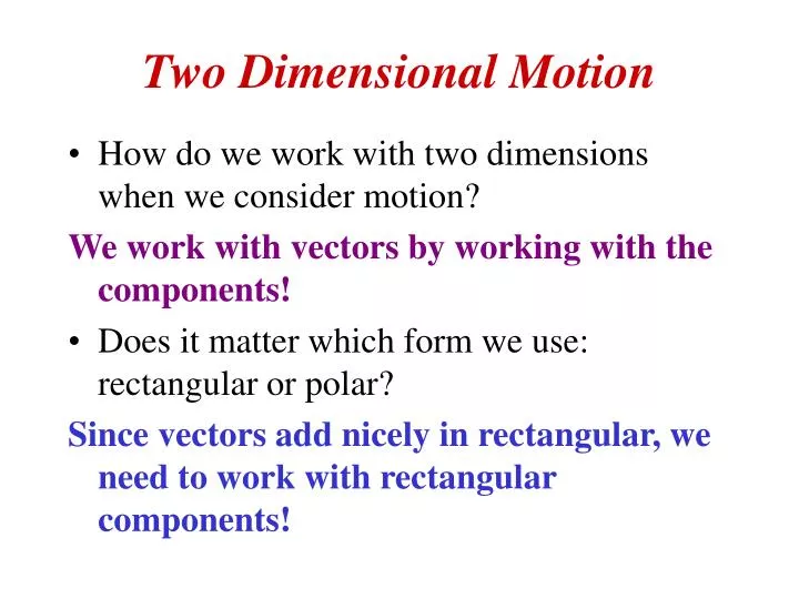 two dimensional motion