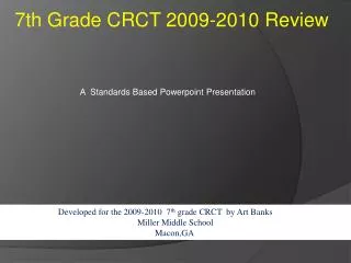 7th Grade CRCT 2009-2010 Review