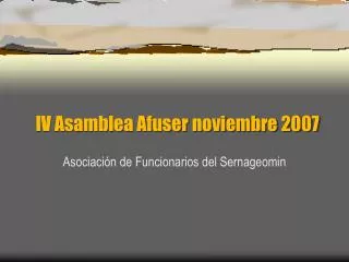 IV Asamblea Afuser noviembre 2007