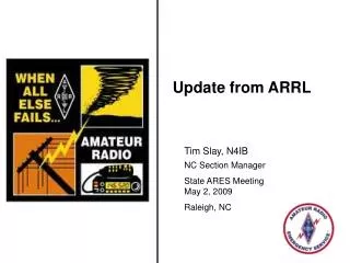 Update from ARRL