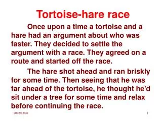 Tortoise-hare race