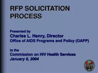 RFP SOLICITATION PROCESS