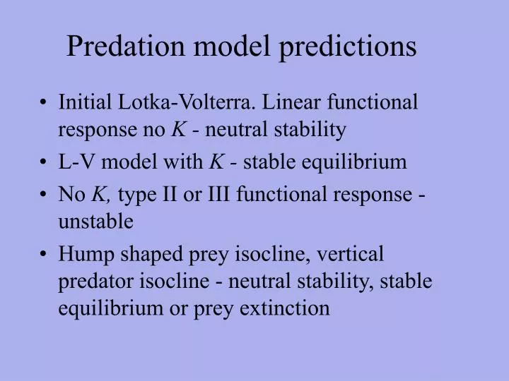 predation model predictions