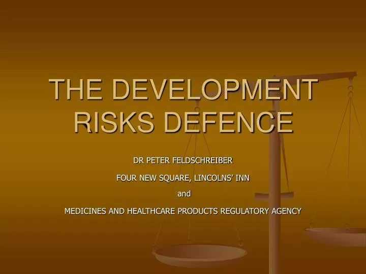 the development risks defence