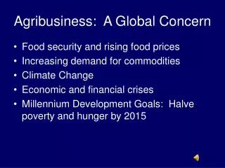Agribusiness: A Global Concern
