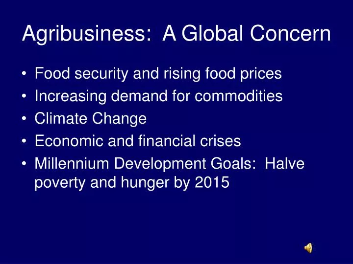 agribusiness a global concern