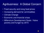Agribusiness: A Global Concern