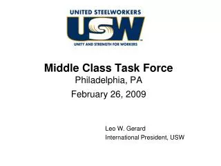 Middle Class Task Force Philadelphia, PA February 26, 2009