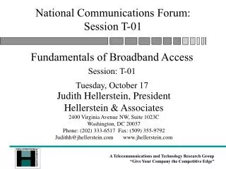 National Communications Forum: Session T-01