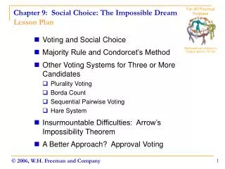 Chapter 9: Social Choice: The Impossible Dream Lesson Plan