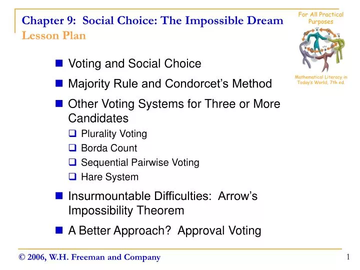 chapter 9 social choice the impossible dream lesson plan