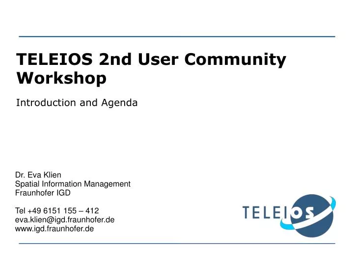 teleios 2nd user community workshop