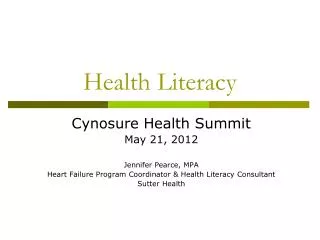 Health Literacy