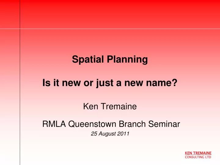 spatial planning is it new or just a new name