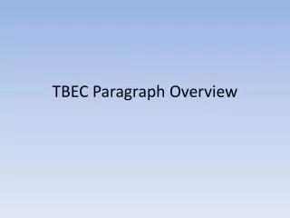 TBEC Paragraph Overview
