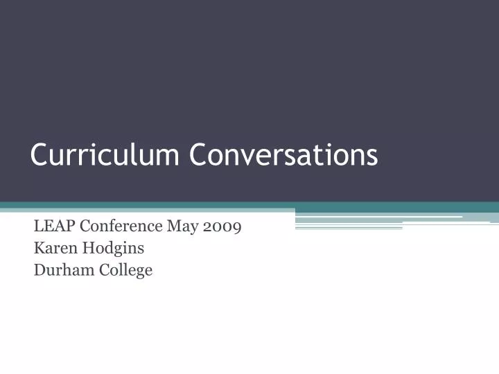 curriculum conversations