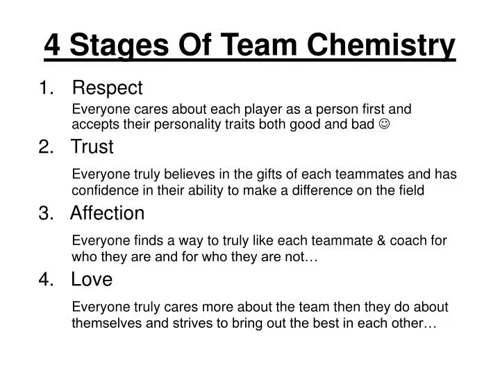 4 stages of team chemistry