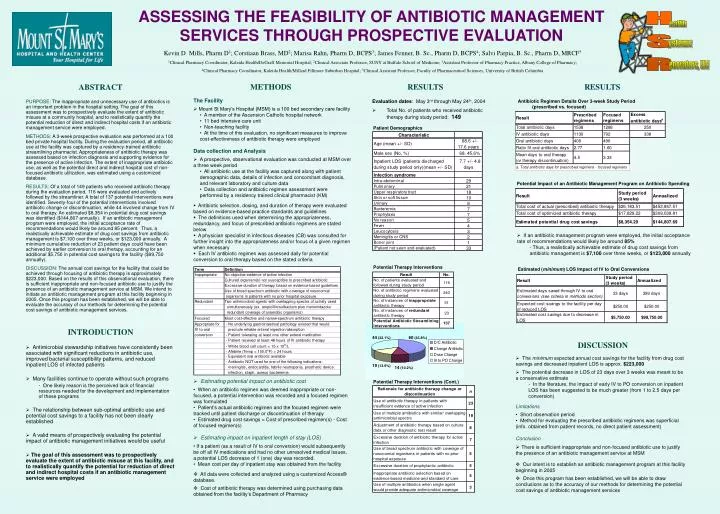 assessing the feasibility of antibiotic management services through prospective evaluation