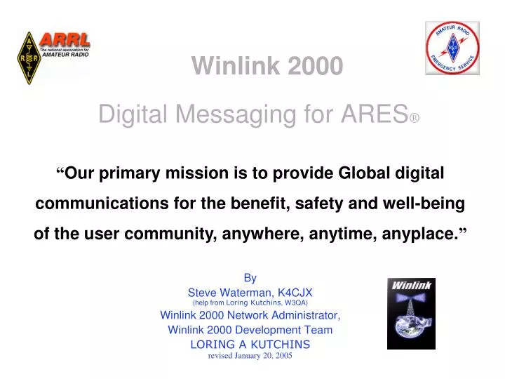 winlink 2000 digital messaging for ares