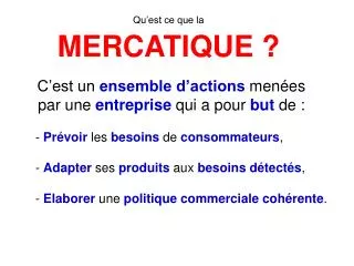 qu est ce que la mercatique