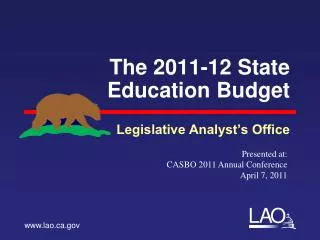 The 2011-12 State Education Budget
