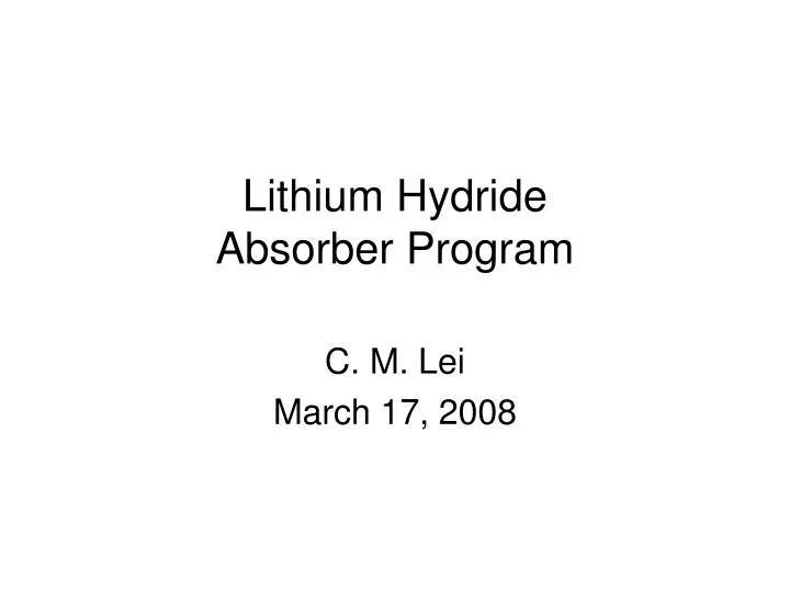 lithium hydride absorber program
