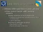 Testing and Evaluation of Leaf MGTs and Control Firmware Stability - slide 1