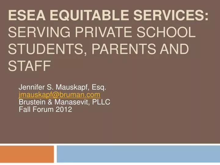 esea equitable services serving private school students parents and staff