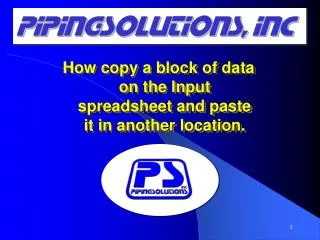 How copy a block of data from Input spreadsheet and paste it in another location.