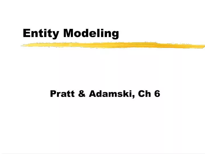 entity modeling