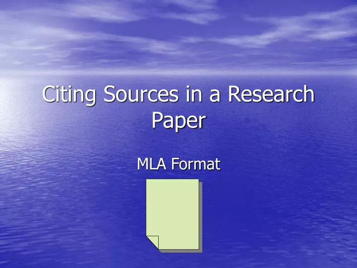 citing sources in a research paper