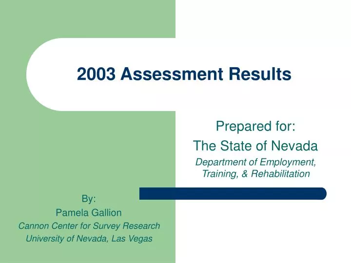 2003 assessment results