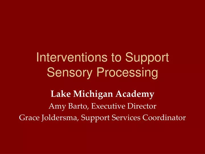 interventions to support sensory processing