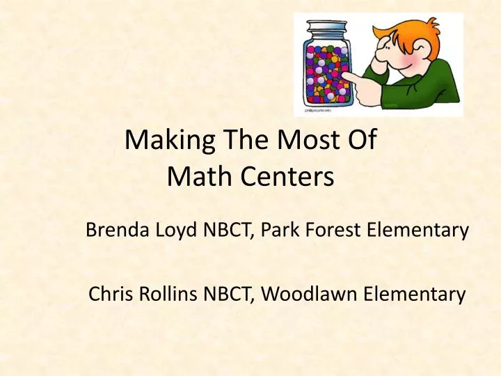 making the most of math centers