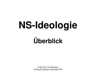 NS-Ideologie Überblick