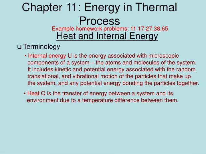 chapter 11 energy in thermal process