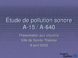 tude de pollution sonore a 15 a 640