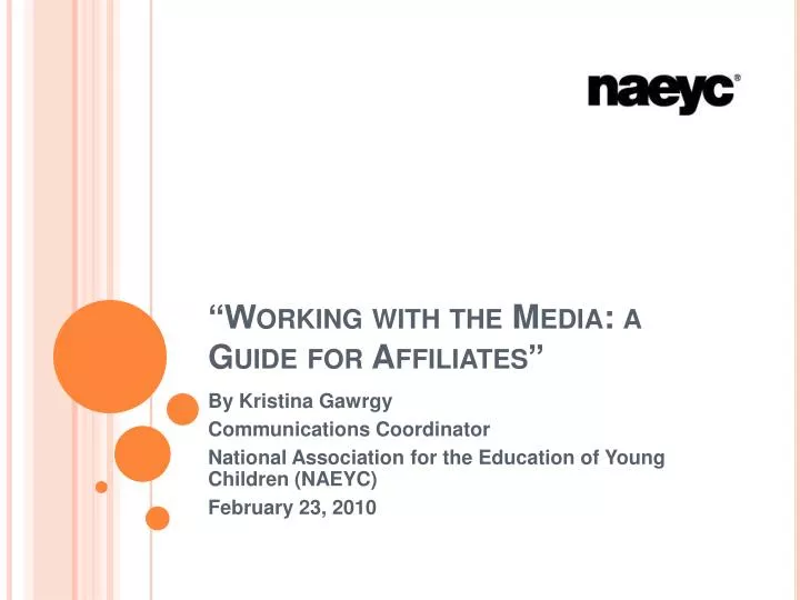 working with the media a guide for affiliates